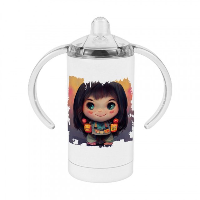 Anime Girl Cute Sippy Cup – Anime Print Baby Sippy Cup – Graphic Sippy Cup