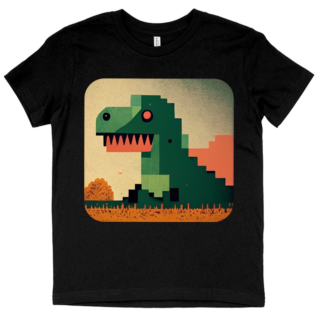 Dinosaurs Pixel Art Kids’ T-Shirt – Dino T | Dino Pixel Art Kids’ Jersey Tank