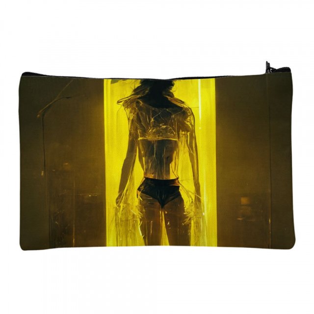 Woman Silhouette Art Makeup Bag – Printed Cosmetic Bag – Futuristic Makeup Pouch