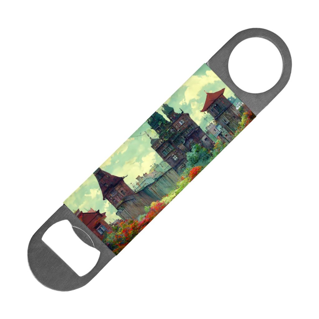 Cartoon City Art Bottle Opener – Anime Beer Opener – Landscape Bottle Opener