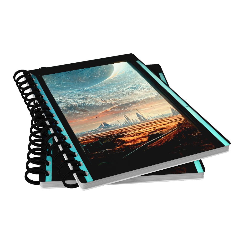 Futuristic City Night Art Spiral Notebook – Future World Notebook