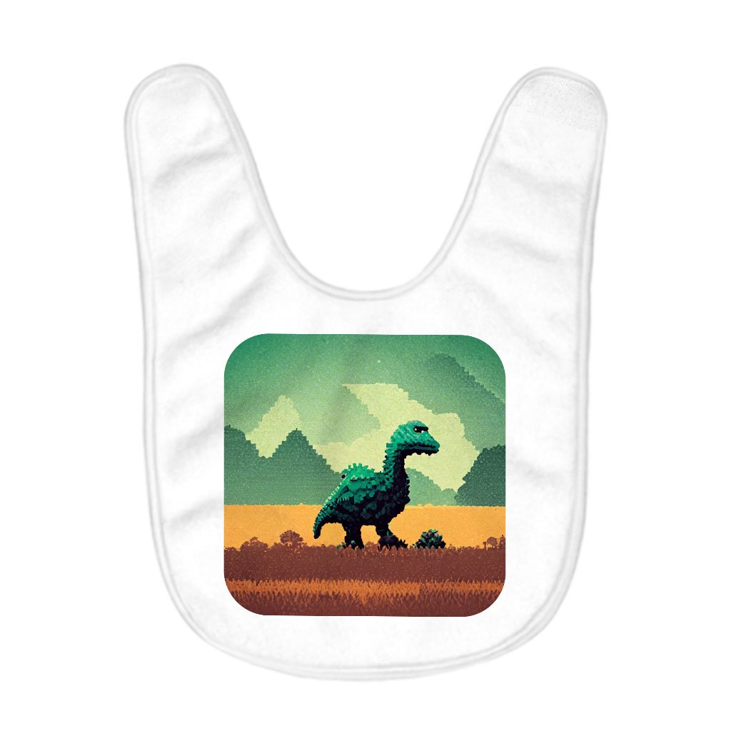 Cute Dino Baby Bibs – Pixel Baby Feeding Bibs – Printed Bibs for Eating