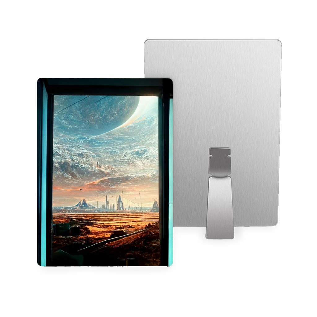 Futuristic City Night Art Metal Photo Prints – Future World Decor Picture