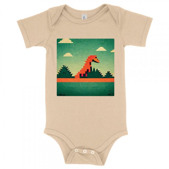 Dino Pixel Art Baby Jersey Onesie – Cute Dinosaur Baby Onesie | Shopamericaio