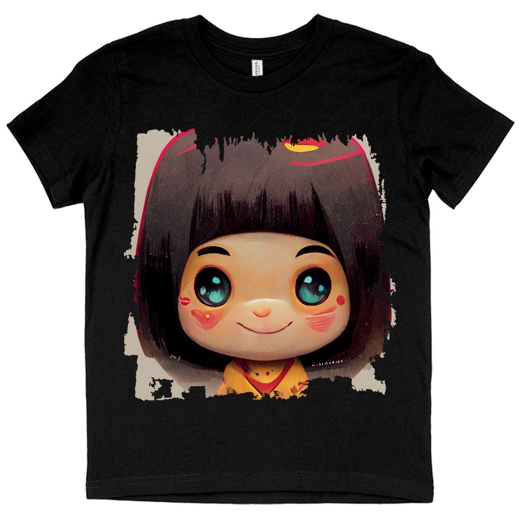 Japanese Cute Girl Kids’ T-Shirt – Kawaii T | Dino Pixel Art Baby Bibs