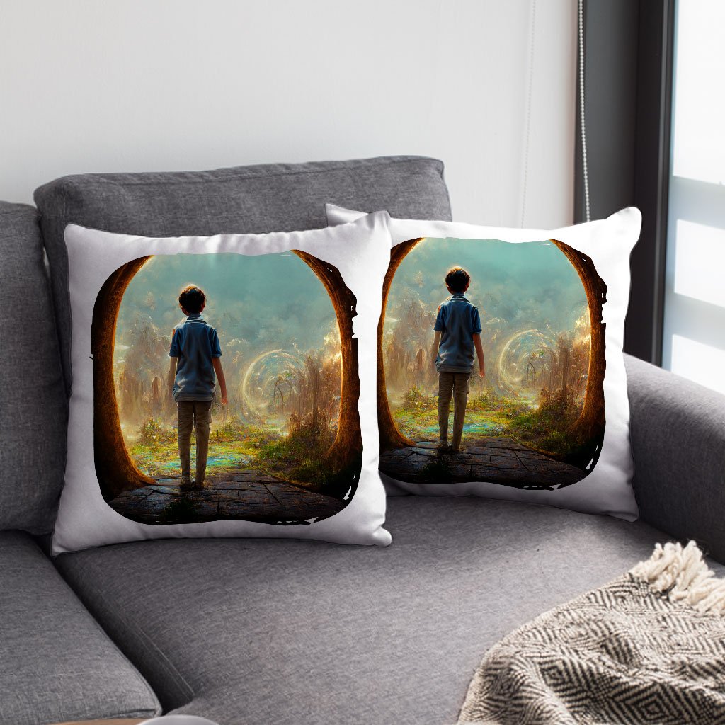 Fantasy World Digital Art Square Pillow Cases – Magical Forest Pillow Covers