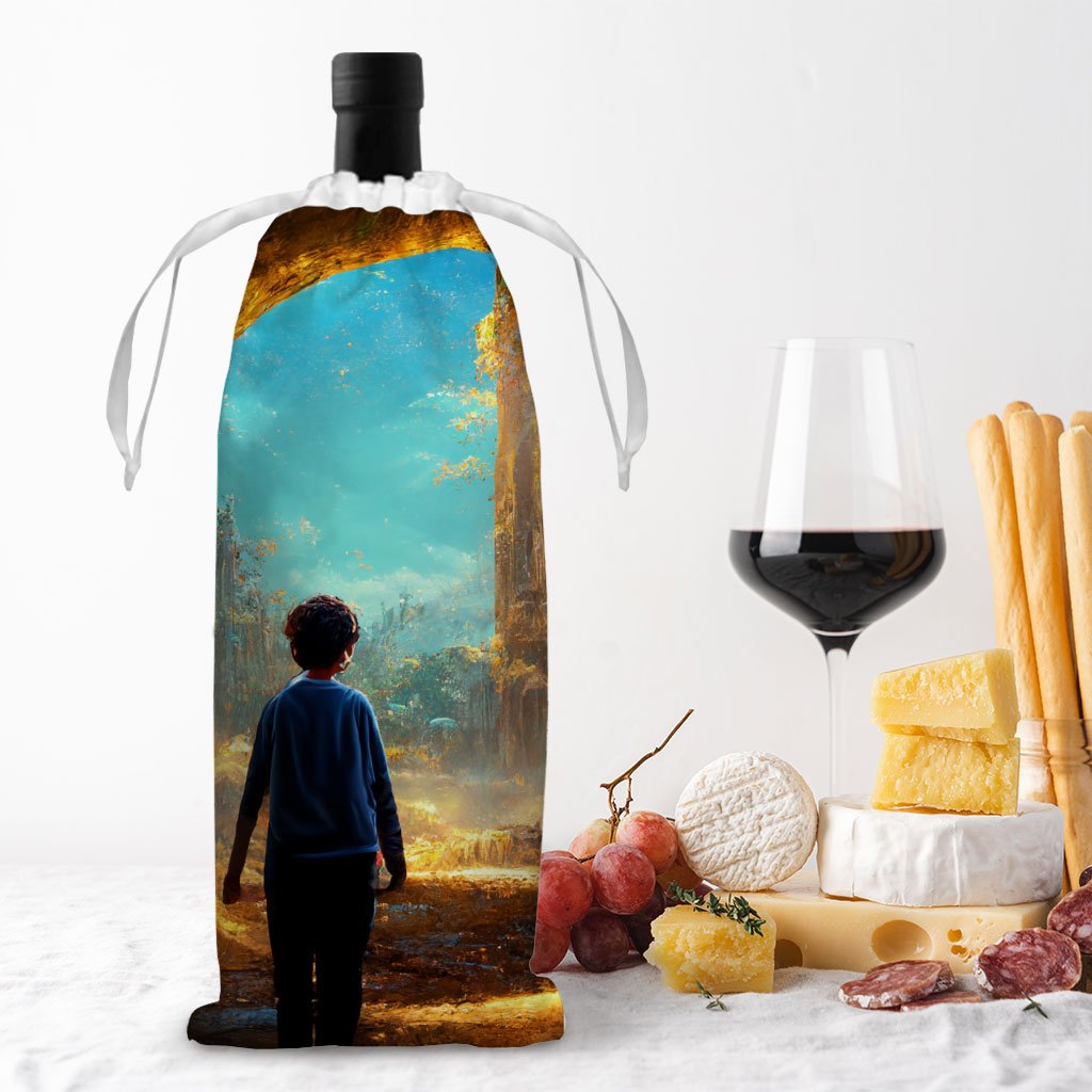Mystical Fantasy World Art Wine Tote Bag – Landscape Wine Tote Bag