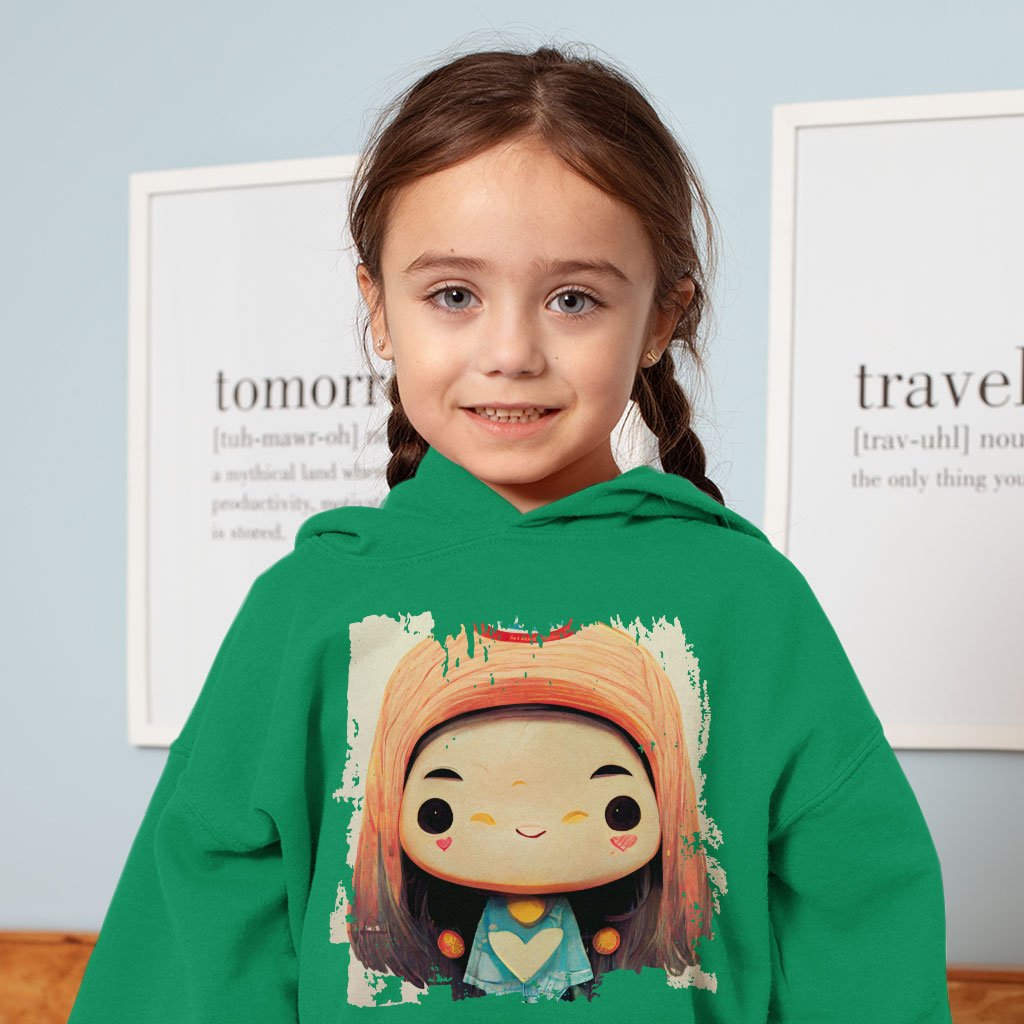 Cute Anime Girl Print Toddler Hoodie – Kawaii Toddler Hooded Sweatshirt