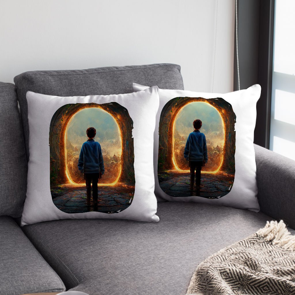 Fantasy Land Art Square Pillow Cases – Fairy Pillow Covers – Portal Pillowcase