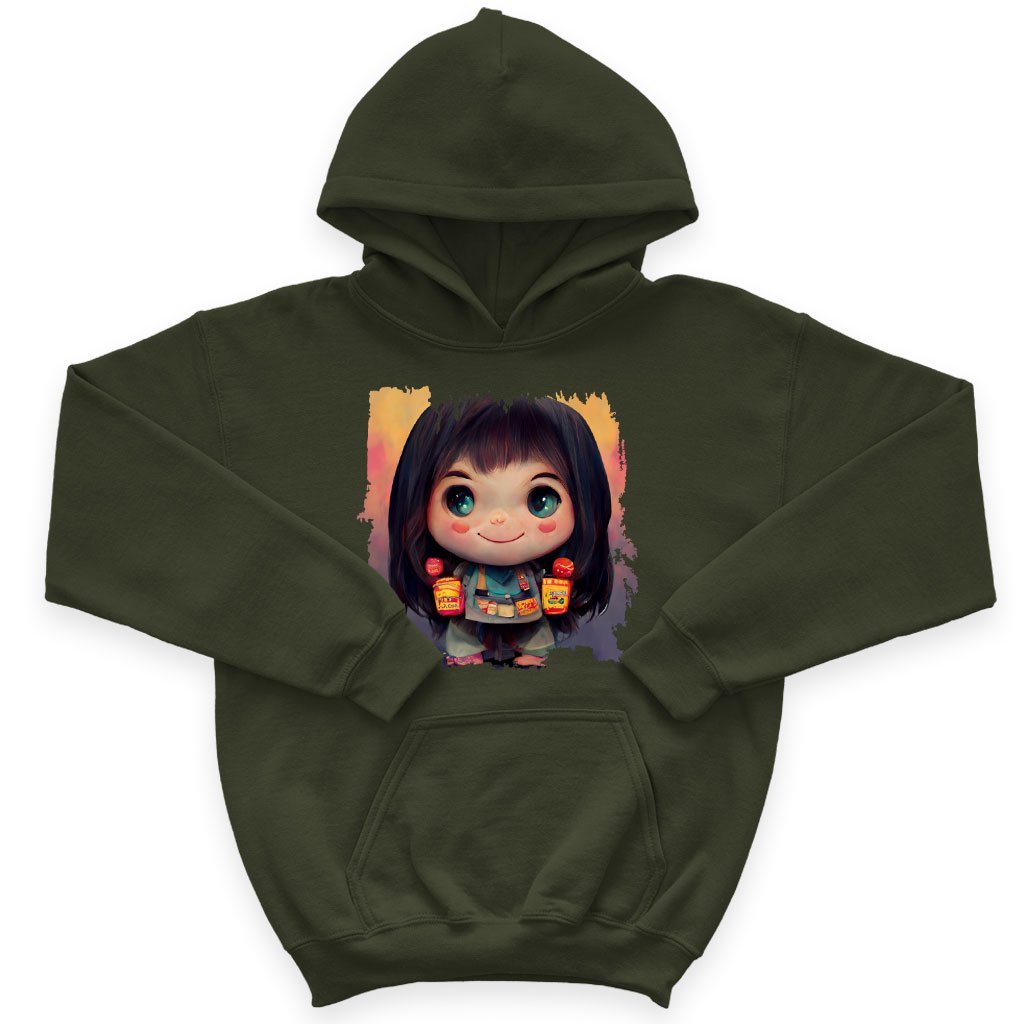 Anime Girl Cute Kids’ Sponge Fleece Hoodie – Graphic Hoodie for Kids