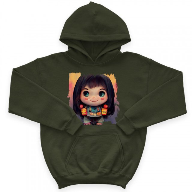 Anime Girl Cute Kids’ Sponge Fleece Hoodie – Graphic Hoodie for Kids