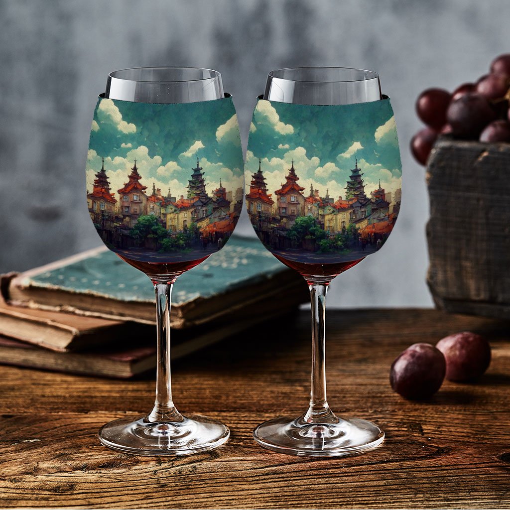 Anime City Art Wine Glass Sleeve – Nature Sleeves for Wine Glass | Shopamericaio