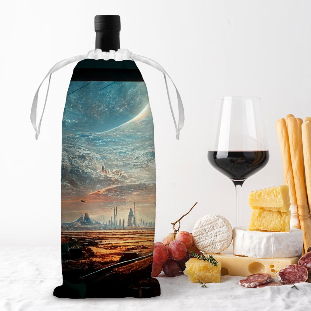 Futuristic City Night Art Wine Tote Bag – Future World Wine Tote Bag