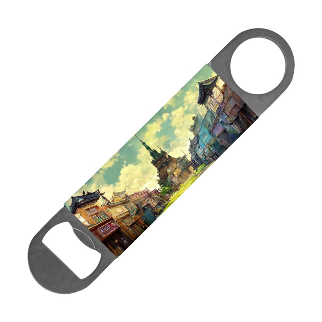 Anime City Background Art Bottle Opener – Painting Beer Opener | Shopamericaio