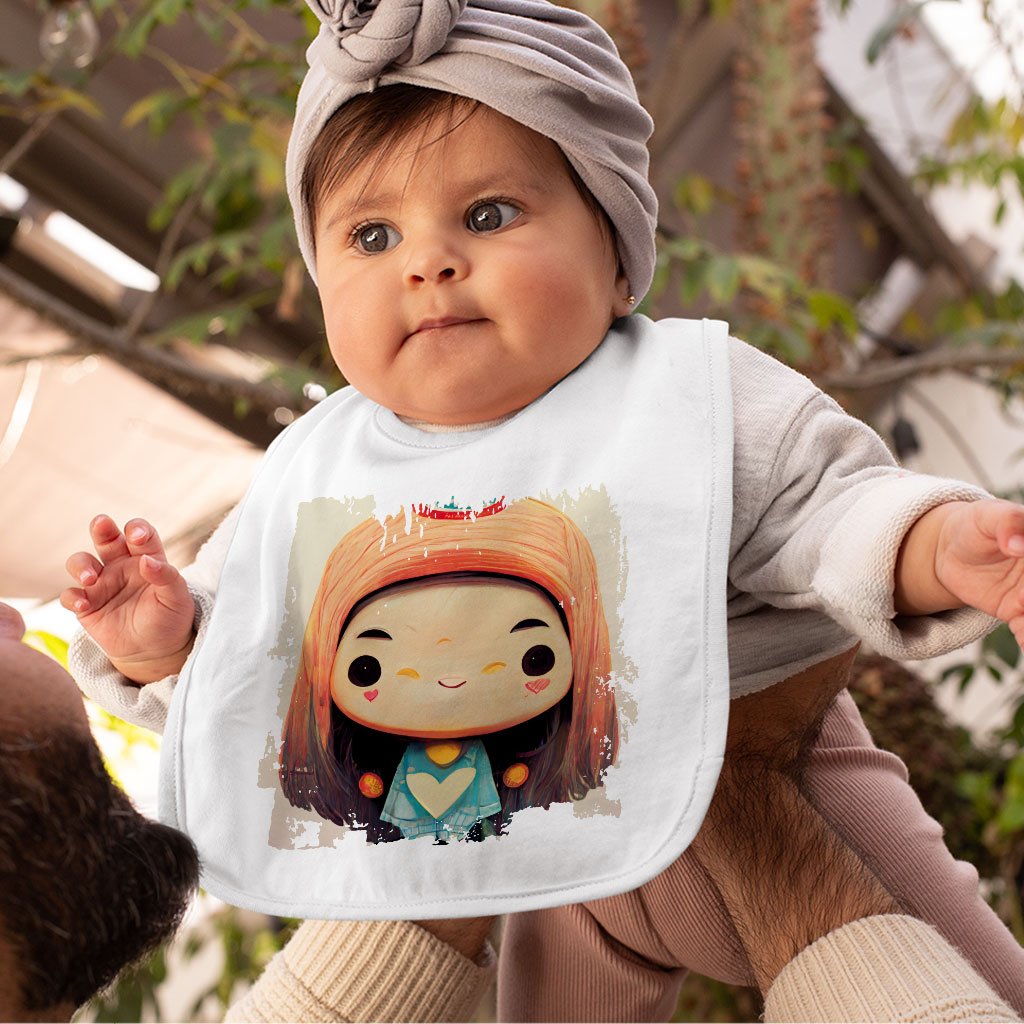 Cute Anime Girl Print Baby Bibs – Kawaii Baby Feeding Bibs | Shopamericaio