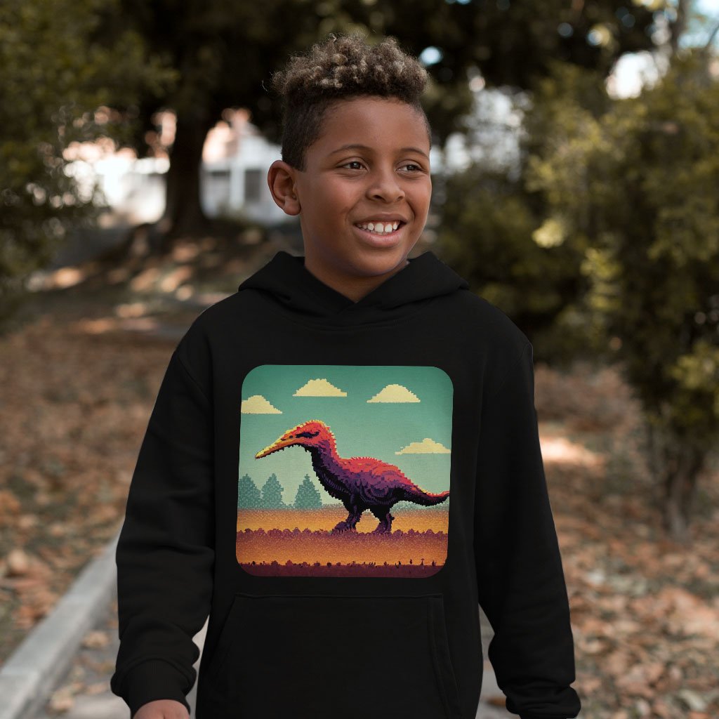 Cute Dinosaur Kids’ Sponge Fleece Hoodie – Dino Kids’ Hoodie | Shopamericaio