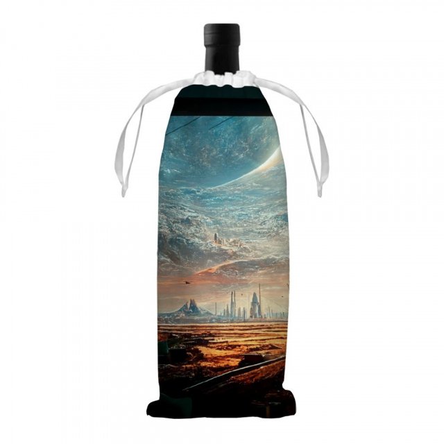 Futuristic City Night Art Wine Tote Bag – Future World Wine Tote Bag