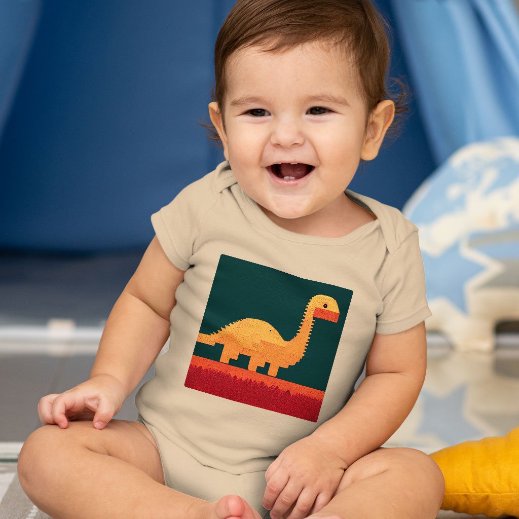Dinosaurs Baby Jersey Onesie – 8 Bit Baby Onesie – Cute Dinosaur Baby One-Piece