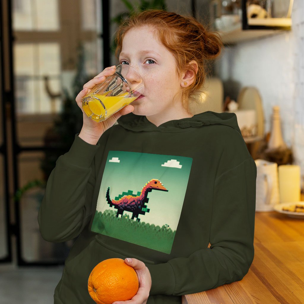 Cute Dinosaur Kids’ Sponge Fleece Hoodie – Retro Kids’ Hoodie | Shopamericaio