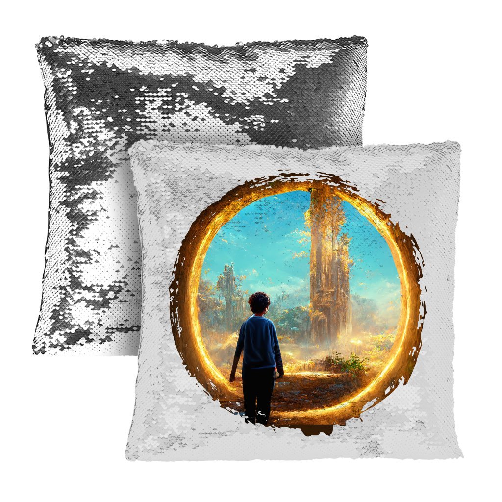 Mystical Fantasy World Art Sequin Pillow Case – Landscape Pillow Case