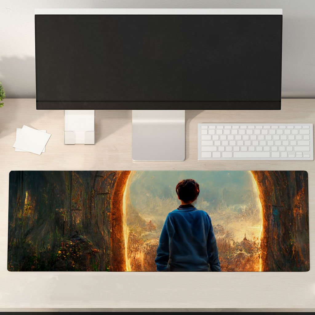 Fantasy Land Art Desk Mat – Fairy Desk Pad – Portal Laptop Desk Mat