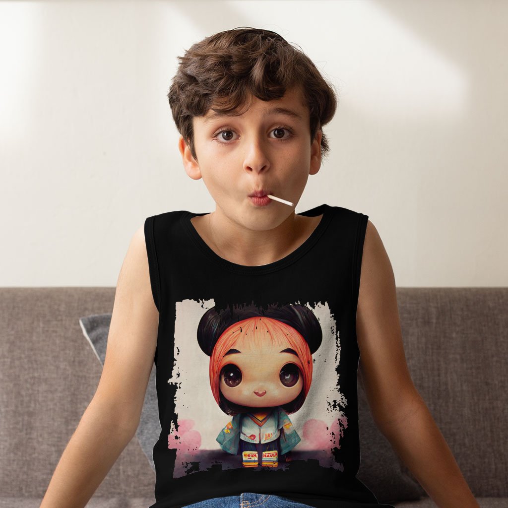 Girl Print Kids’ Jersey Tank – Anime Sleeveless T-Shirt | Shopamericaio