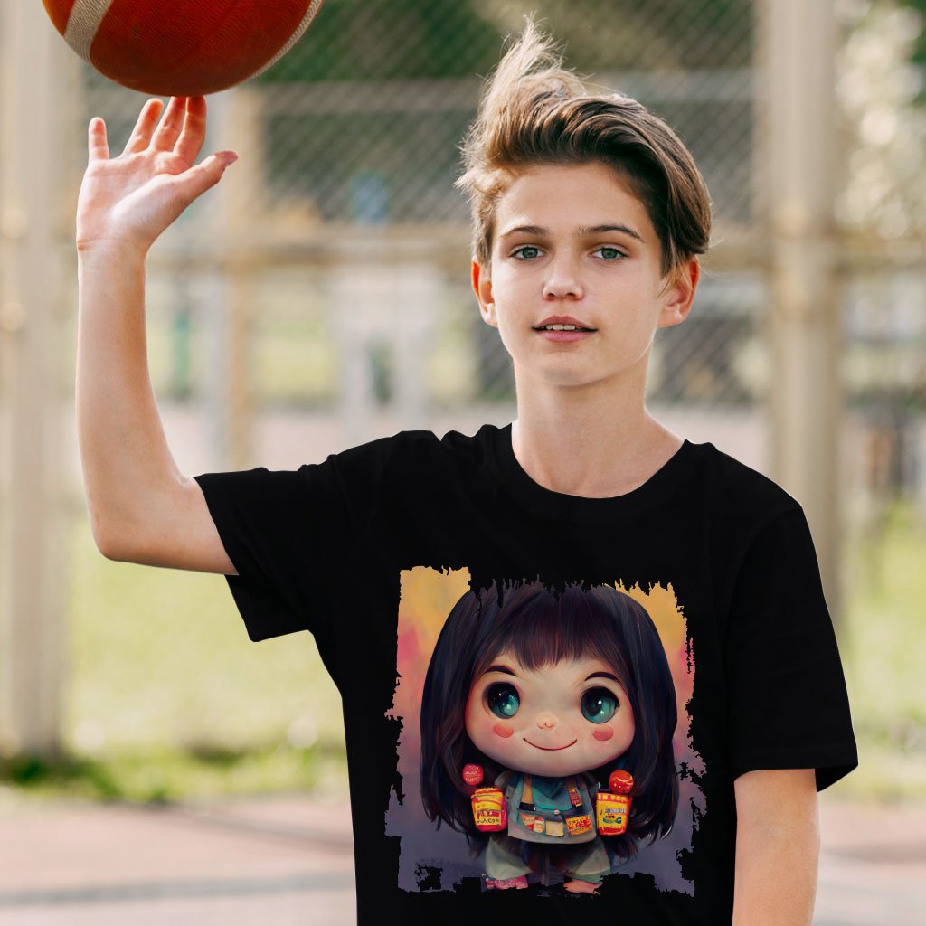Anime Girl Cute Kids’ T-Shirt – Anime Print T | Japanese Cute Girl Sippy Cup