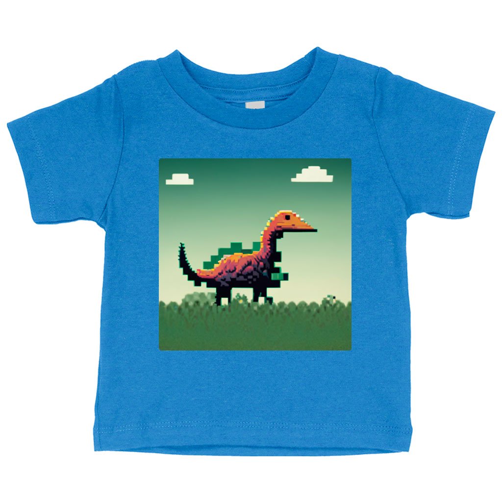 Cute Dinosaur Baby Jersey T-Shirt – Retro Baby T-Pixel T | Shopamericaio