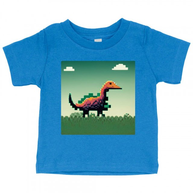 Cute Dinosaur Baby Jersey T-Shirt – Retro Baby T-Pixel T | Shopamericaio