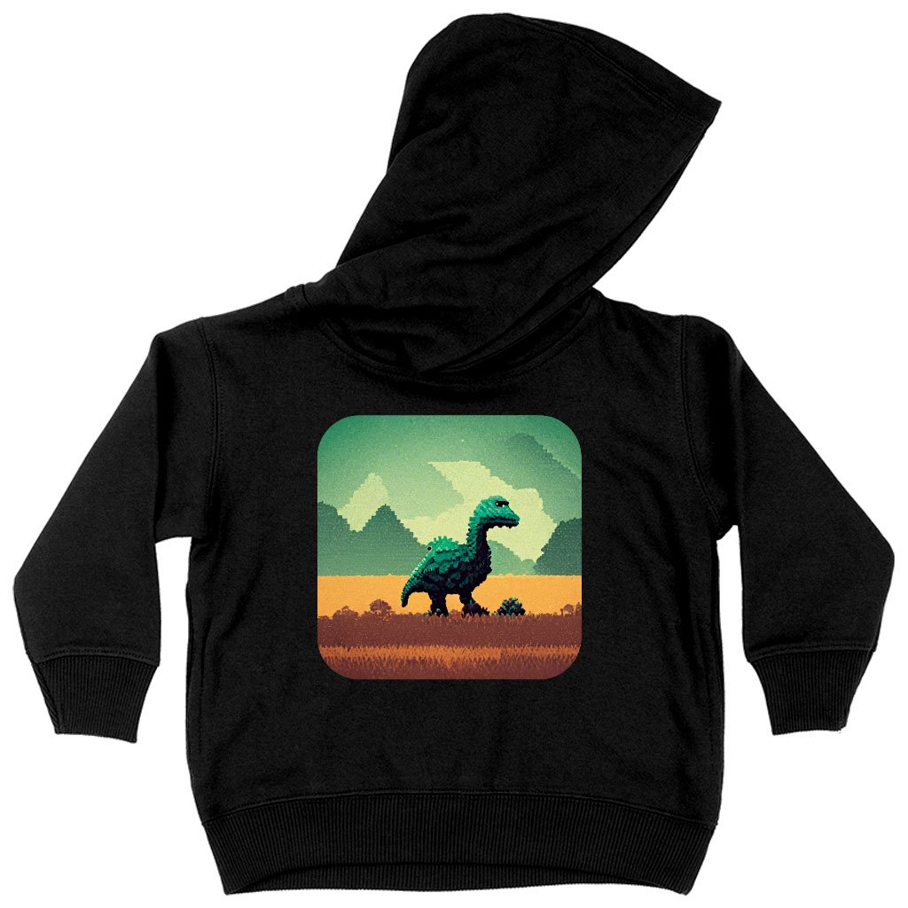 Cute Dino Toddler Hoodie – Pixel Toddler Hooded Sweatshirt | Shopamericaio