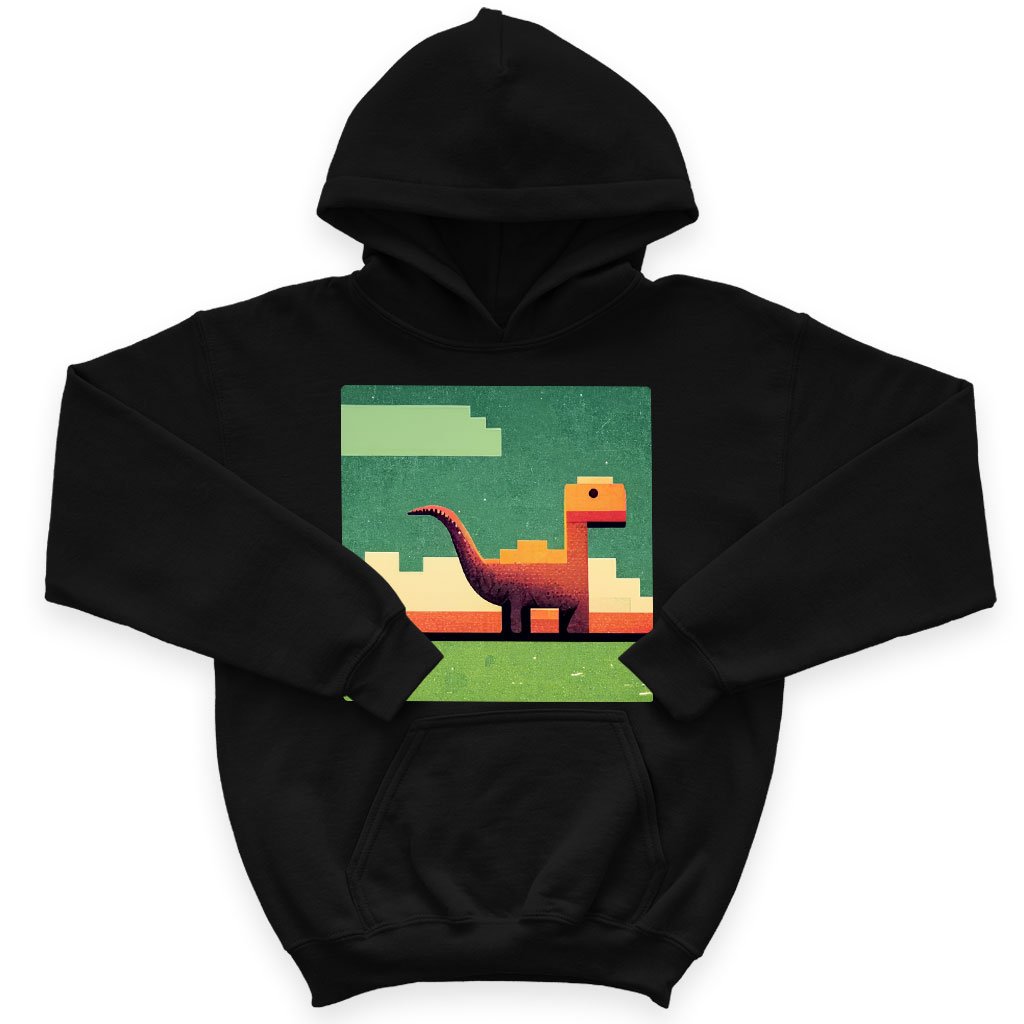 Dino Pixel Art Kids’ Sponge Fleece Hoodie – Dinosaurs Kids’ Hoodie