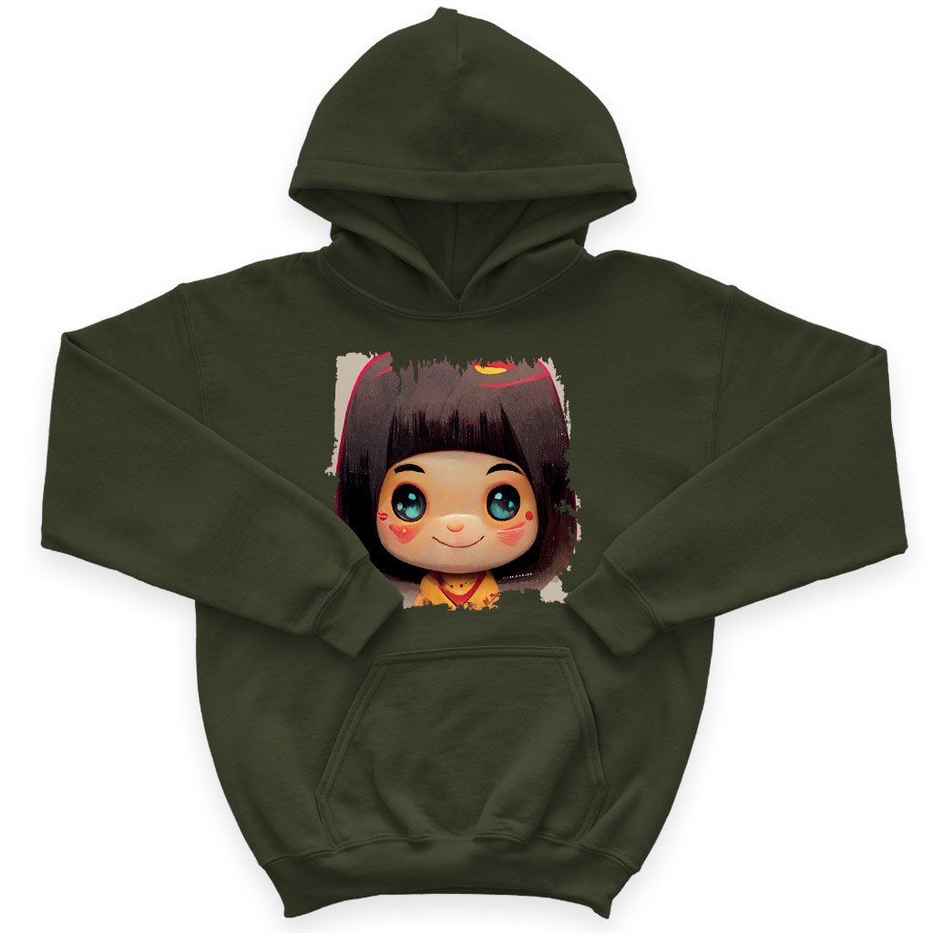 Japanese Cute Girl Kids’ Sponge Fleece Hoodie – Kawaii Kids’ Hoodie