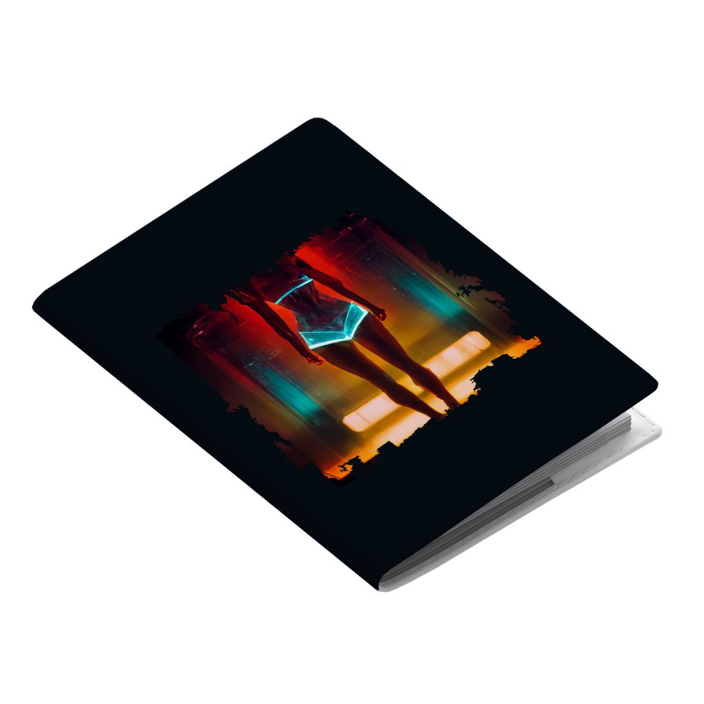 Fashion Model Woman In Neon Light Passport Cover – Futuristic Passport Cover