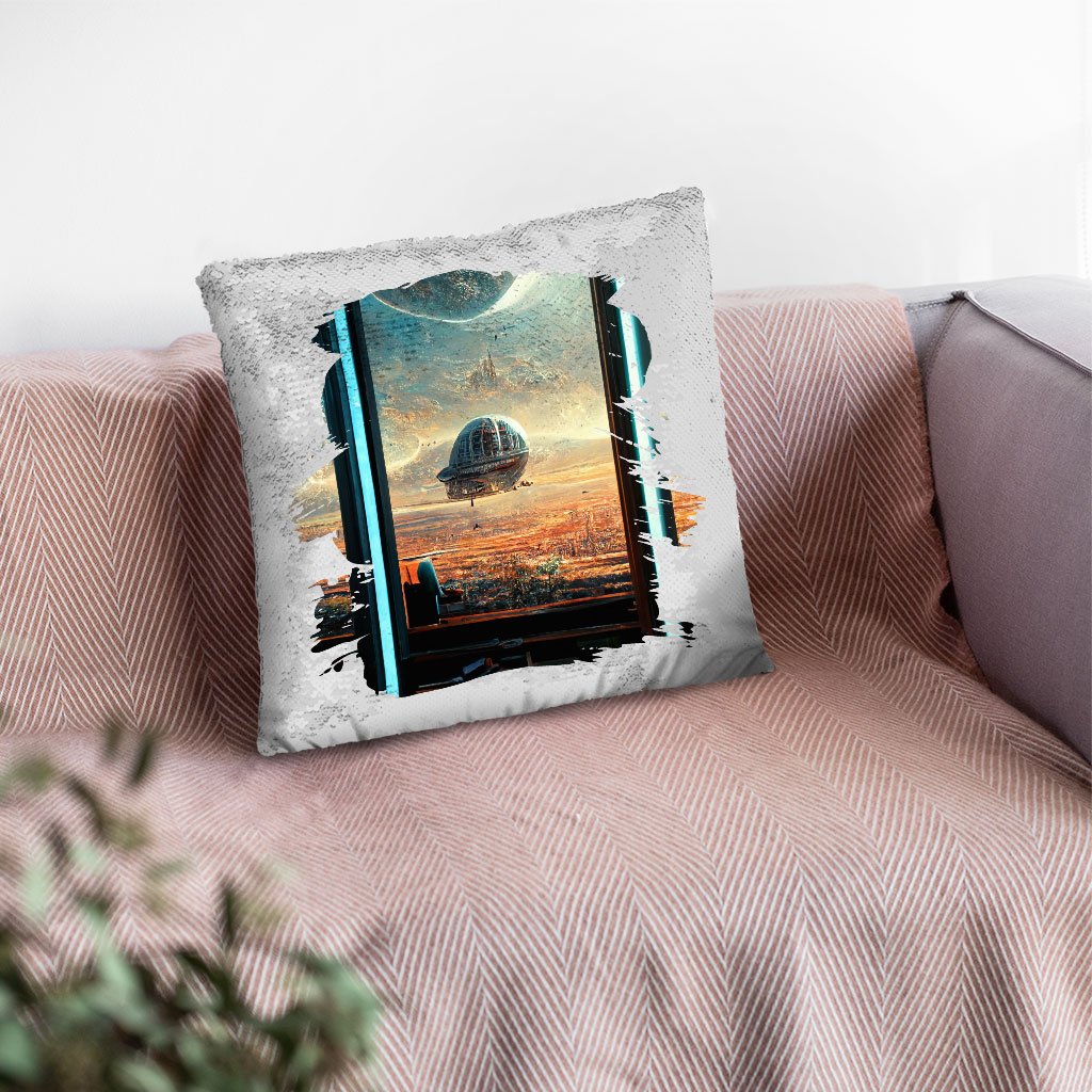 Future City Art Sequin Pillow Case – Printed Pillow Case | Shopamericaio