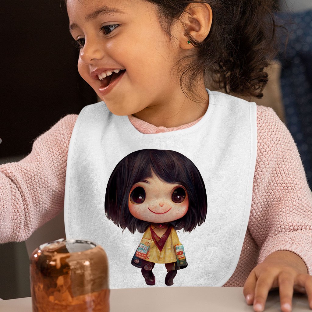 Kawaii Anime Face Baby Bibs – Cute Baby Feeding Bibs – Japanese Bibs for Eating