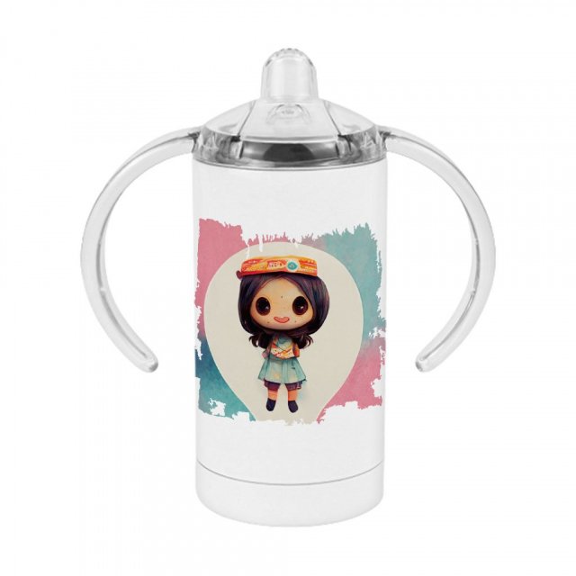 Kawaii Baby Girl Sippy Cup – Anime Style Baby Sippy Cup – Graphic Sippy Cup