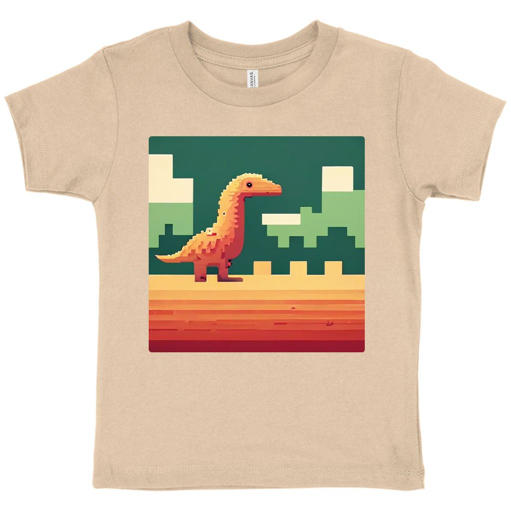 Cute Dino Pixel Toddler T-Shirt – 8 Bit Kids’ T | Japanese Cute Girl Baby Bibs