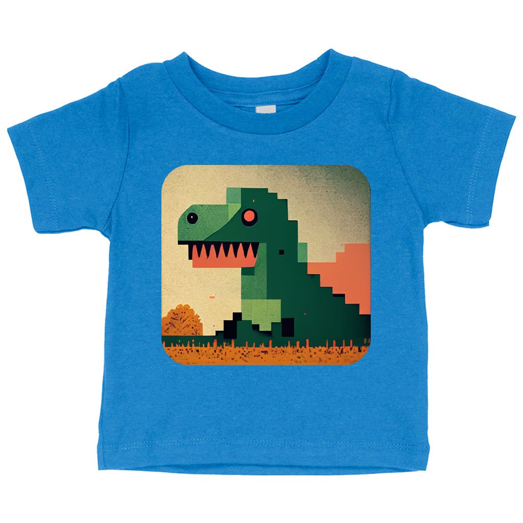 Dinosaurs Pixel Art Baby Jersey T-Shirt – Dino Baby T-Graphic T | Dino Baby Bibs
