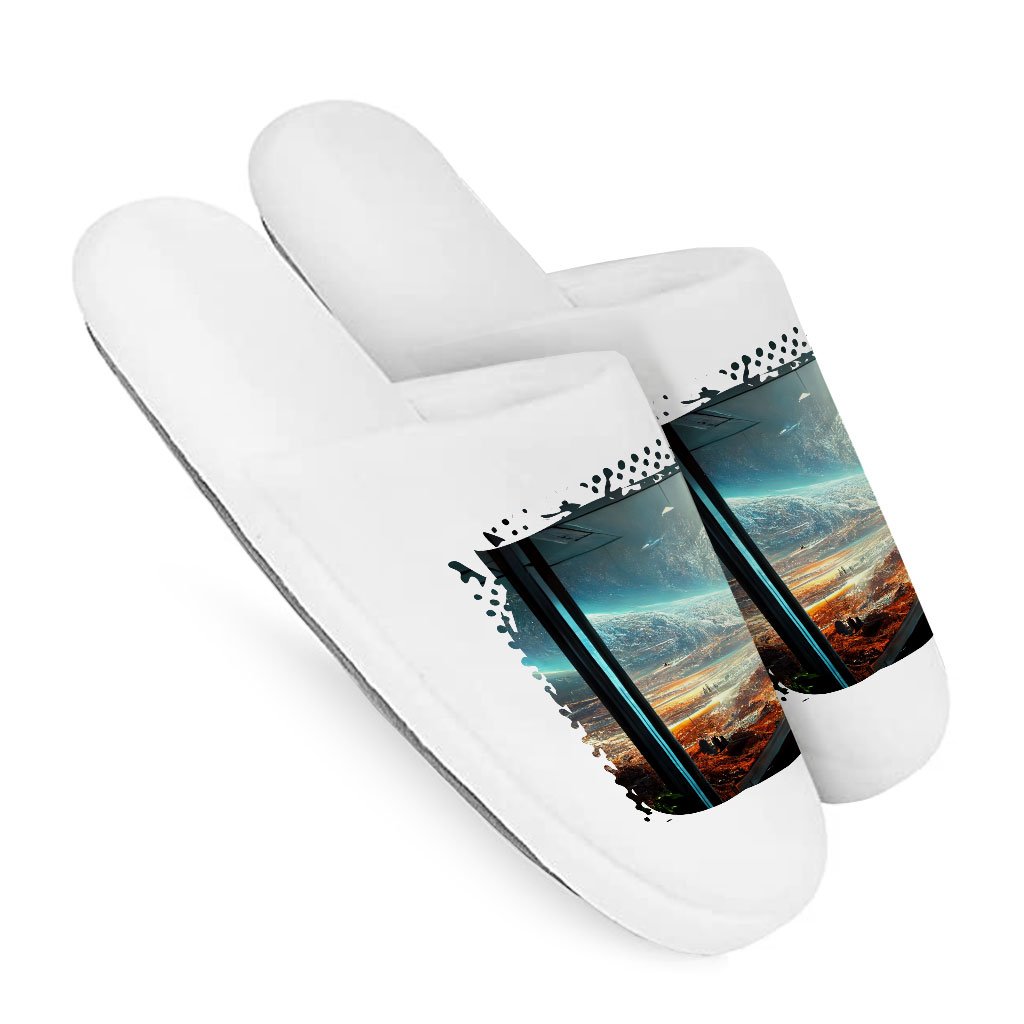 Futuristic Cities Fantasy Art Memory Foam Slippers – Cool Slippers