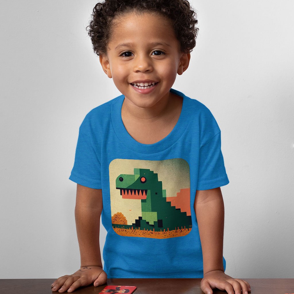 Dinosaurs Pixel Art Toddler T-Shirt – Dino Kids’ T | Dino Baby Bibs