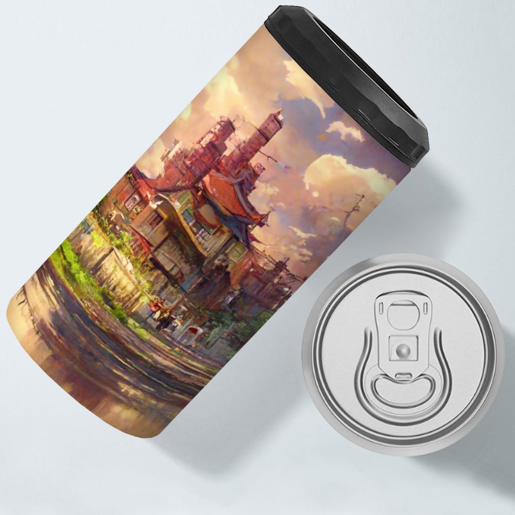 Anime City Skyline Art Insulated Slim Can Cooler – Painting Can Cooler