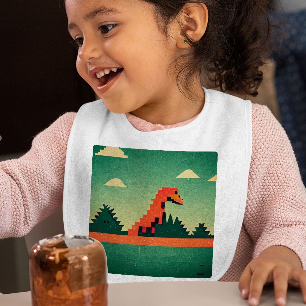 Dino Pixel Art Baby Bibs – Cute Dinosaur Baby Feeding Bibs | Shopamericaio