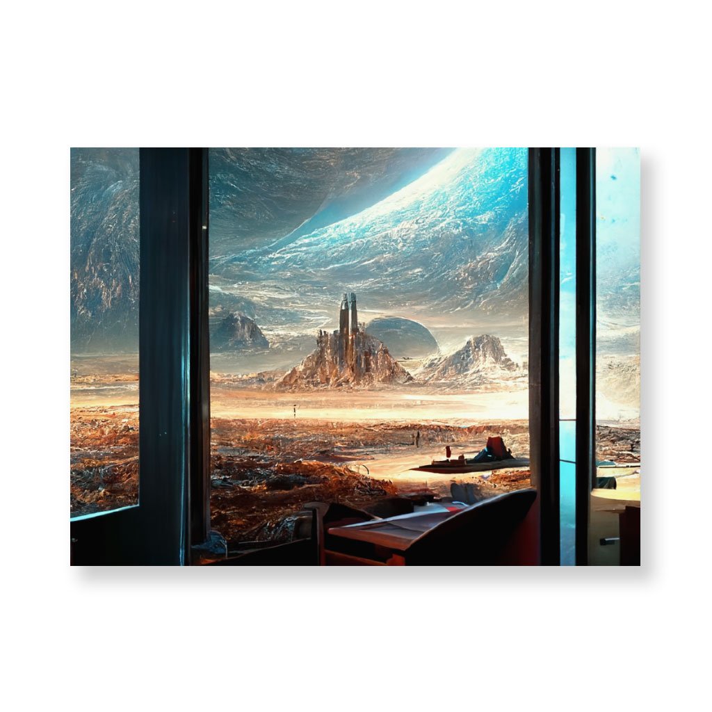 Space City Art Wall Picture – Future World Stretched Canvas – Cityscape Wall Art