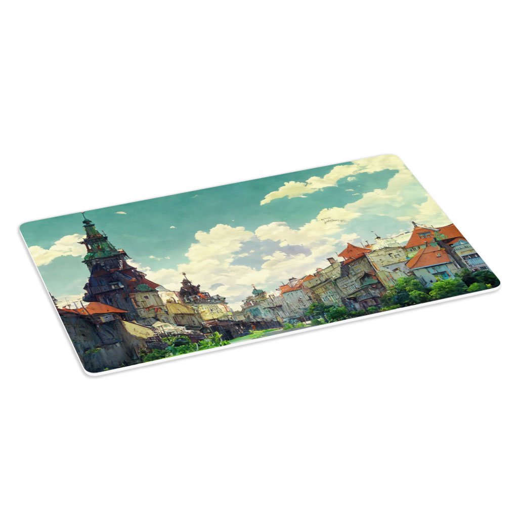 City Landscape Cartoon Art Placemats 2 PCS – Cartoon Placemats for Kitchen Table