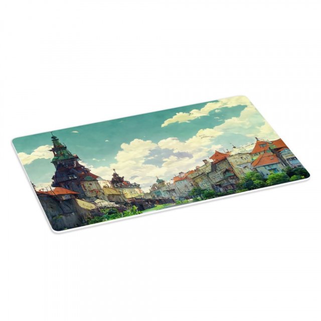 City Landscape Cartoon Art Placemats 2 PCS – Cartoon Placemats for Kitchen Table