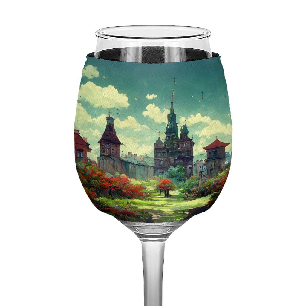 Cartoon City Art Wine Glass Sleeve – Anime Sleeves for Wine Glass