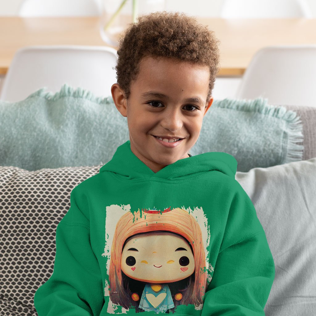 Cute Anime Girl Print Toddler Hoodie – Kawaii Toddler Hooded Sweatshirt
