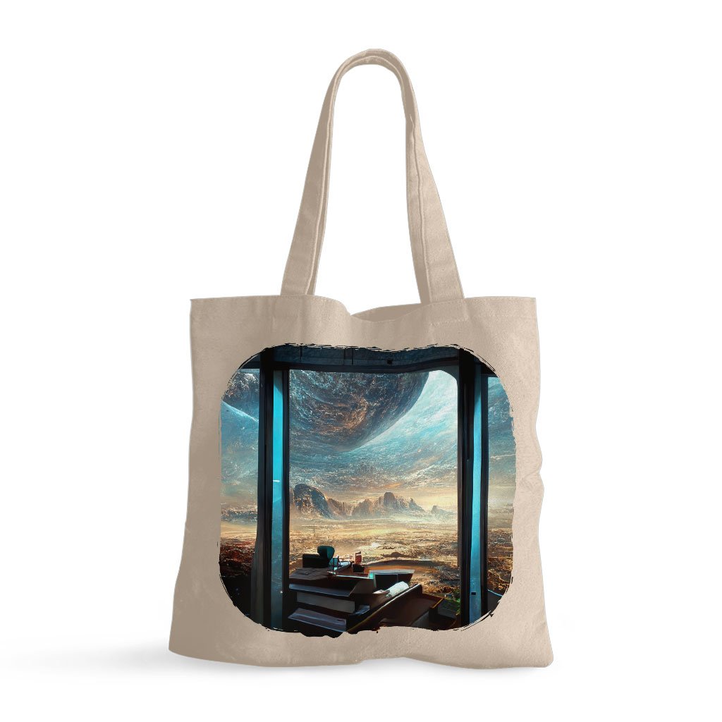 City Space Fantasy Art Small Tote Bag – Cool Shopping Bag – Futuristic Tote Bag