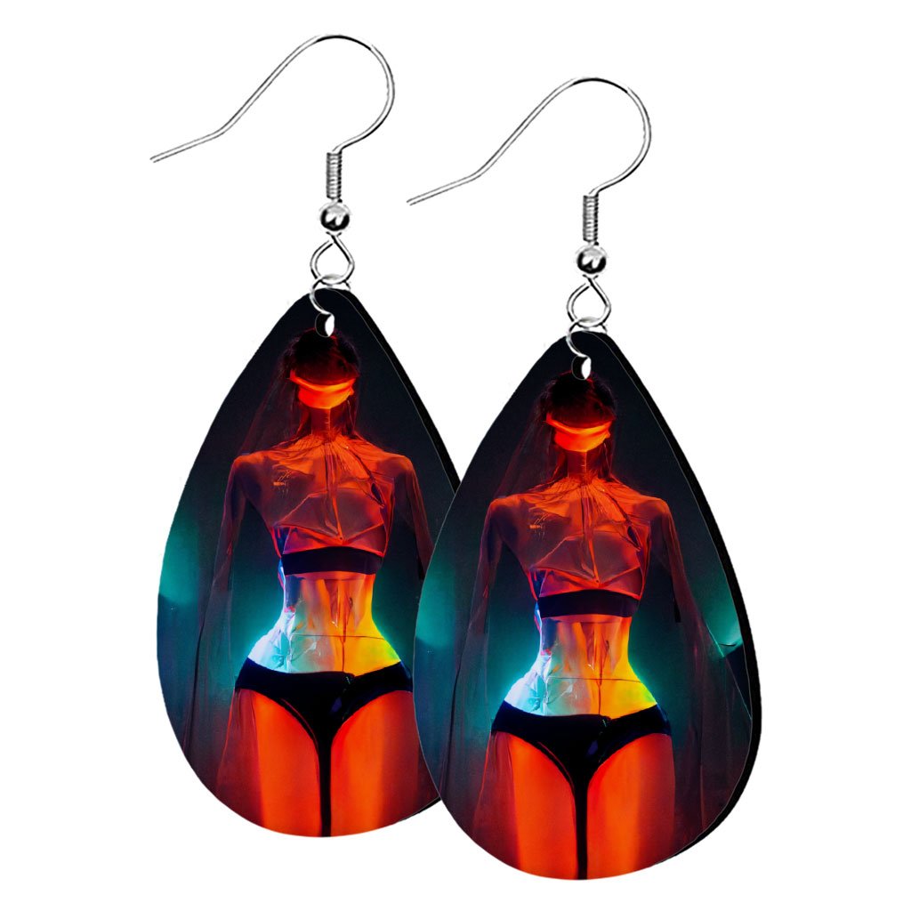 Sci Fi Supermodel Art Earrings – Fantasy Earrings – Silhouette Earrings