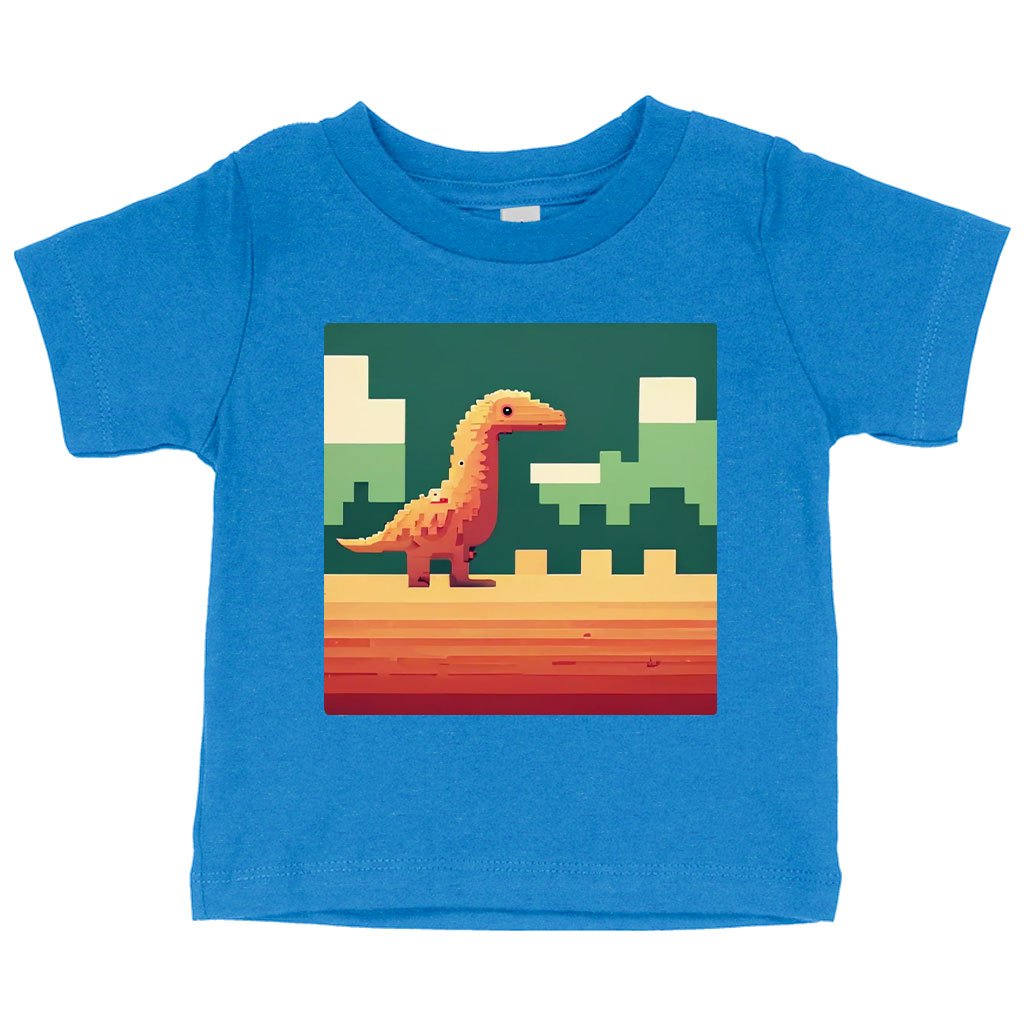 Cute Dino Pixel Baby Jersey T-Shirt – 8 Bit Baby T-Dinosaurs T | Shopamericaio